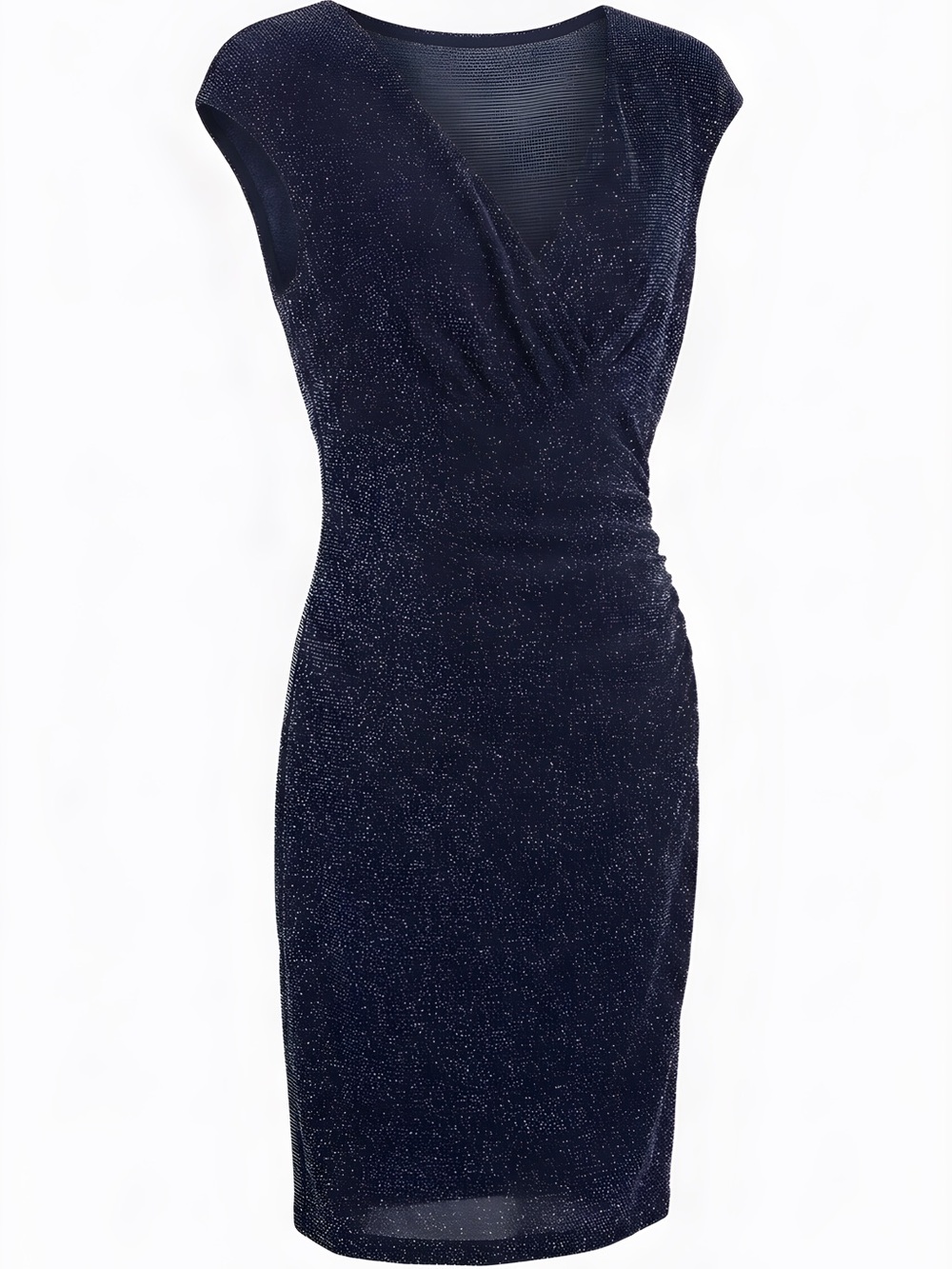 Ralph Lauren Midnight Navy Sparkle Cap Sleeve Midi Dress